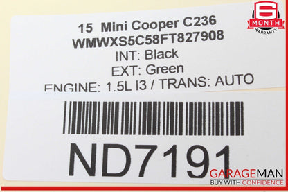 14-19 Mini Cooper Rear Left Driver Side Seat Belt Seatbelt Retractor OEM