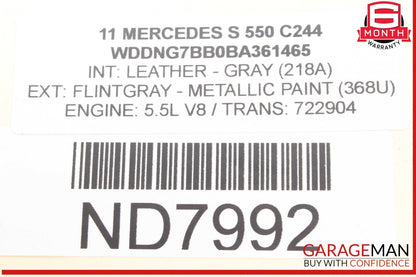 07-13 Mercedes W221 S550 S400 Front Right Passenger Side Exterior Door Handle
