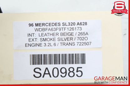 90-98 Mercedes R129 SL320 SL500 Radiator Cooling Fan Shroud Motor 1295051055 OEM