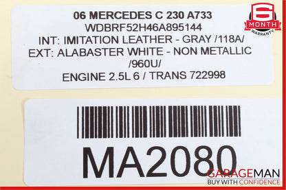 05-07 Mercedes W203 C230 C240 Front Right Side Headlight Light Lamp Halogen OEM