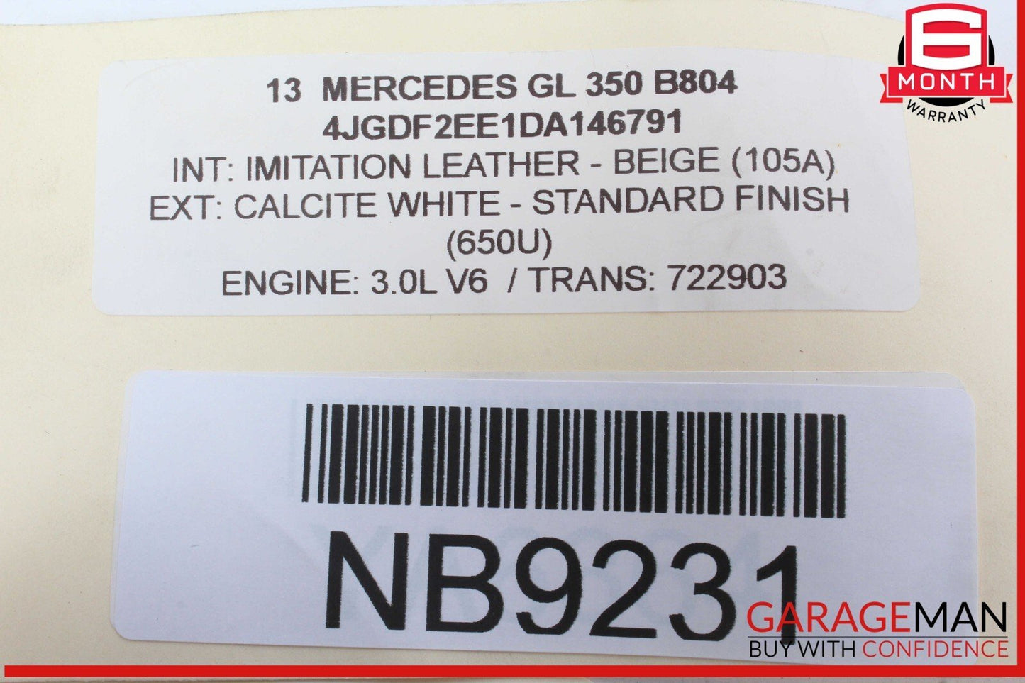 12-16 Mercedes X166 GL350 GL450 Rear Left Driver Side Interior Roof Grab Handle