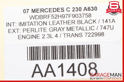 05-07 Mercedes W203 C230 C320 Front Right Exterior Door Handle Perlite Grey