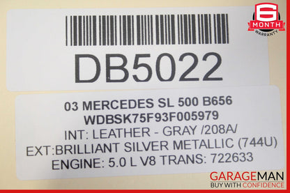 03-12 Mercedes R230 SL500 SL55 AMG Rear Back Windshield Glass Assembly OEM