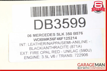 05-11 Mercedes R171 SLK350 Rear Differential Diff Carrier Axle 3.27 OEM