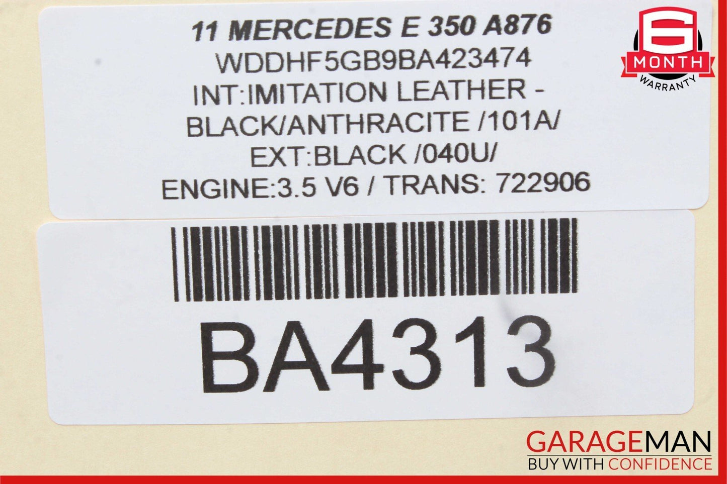 08-16 Mercedes E350 E400 GLK350 C250 Rear Left Door Window Regulator Motor Unit