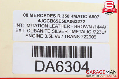 06-09 Mercedes W251 R350 R550 R63 AMG Windshield Washer Fluid Tank Reservoir