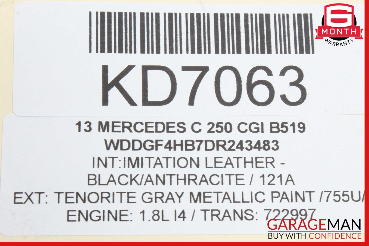 08-14 Mercedes W204 C250 C350 C63 Rear Left Side Door Lock Latch Actuator OEM