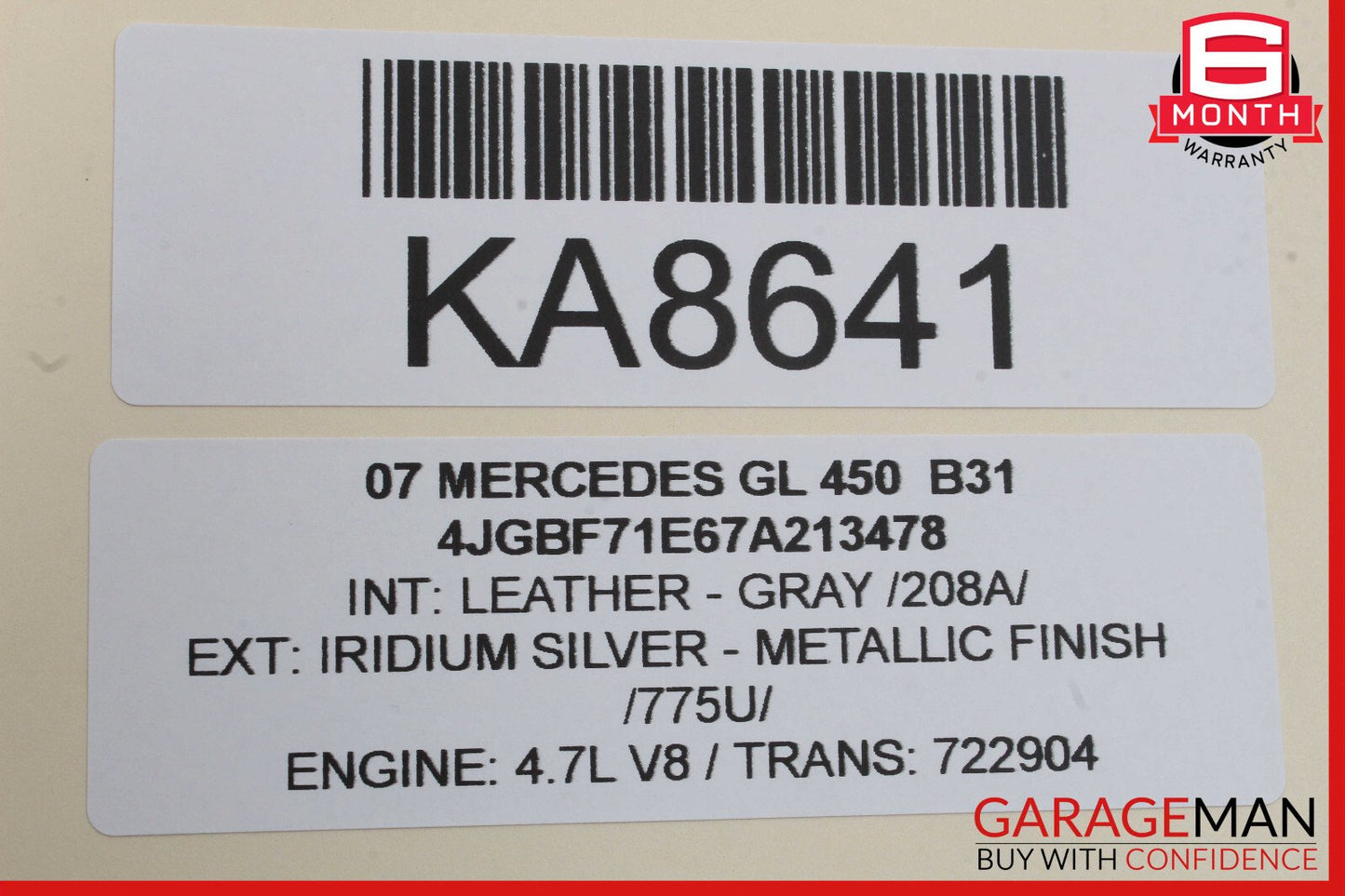 07-09 Mercedes X164 GL450 GL550 Left Driver Side Tail Light Lamp 1648200564 OEM
