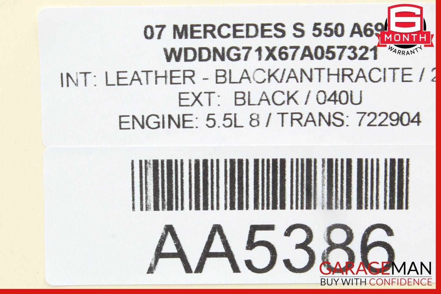07-13 Mercedes S550 S600 Rear Right Side Door Window Regulator Motor Unit
