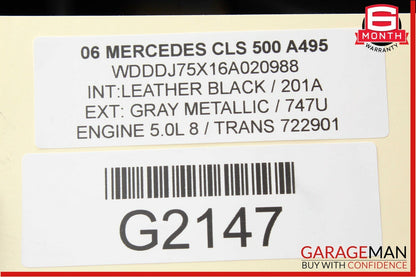 06-11 Mercedes W219 CLS500 Rear Right Side Keyless Go Exterior Door Handle Gray