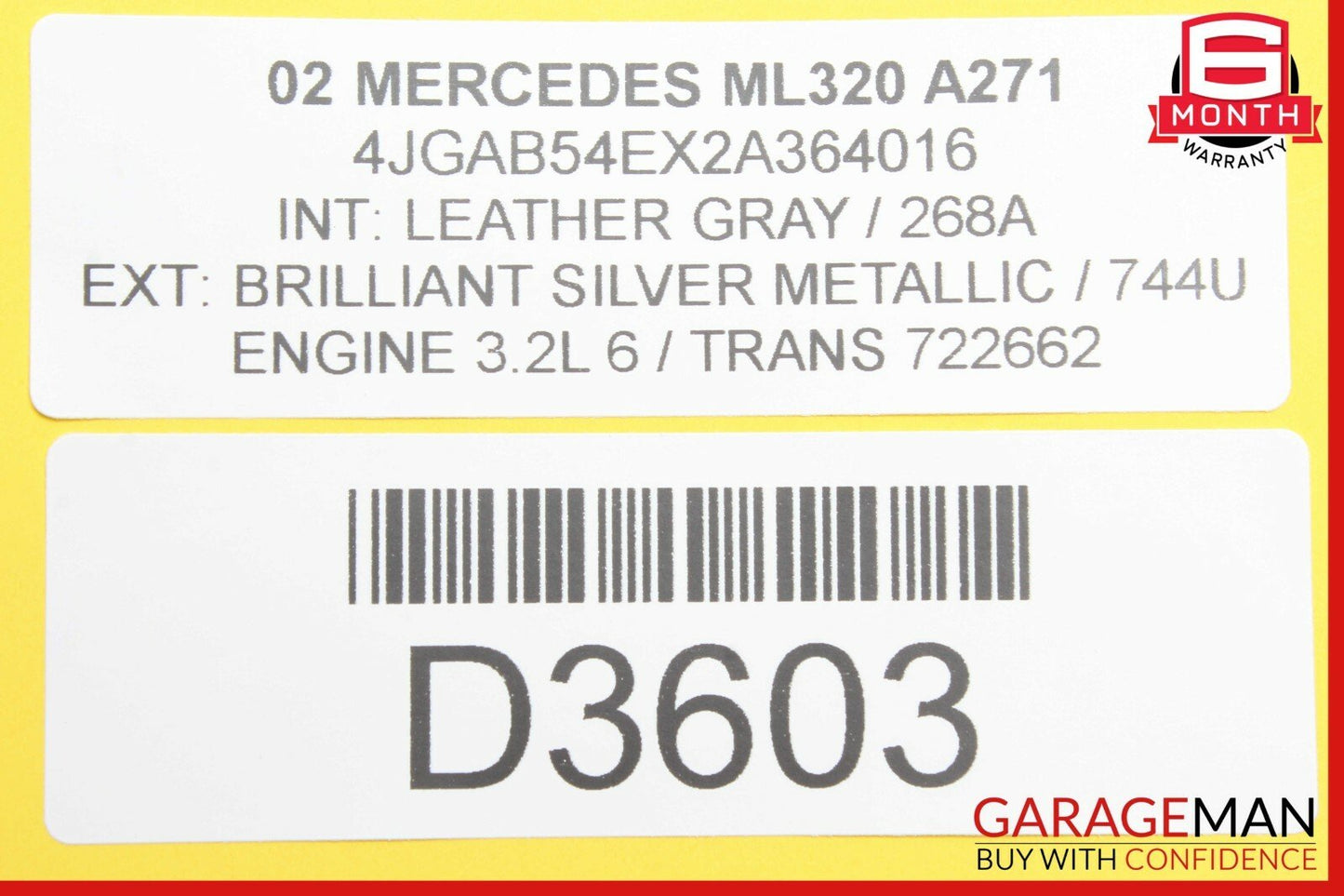98-05 Mercedes W163 ML320 ML500 Front Left or Right Side Seat Control Module OEM
