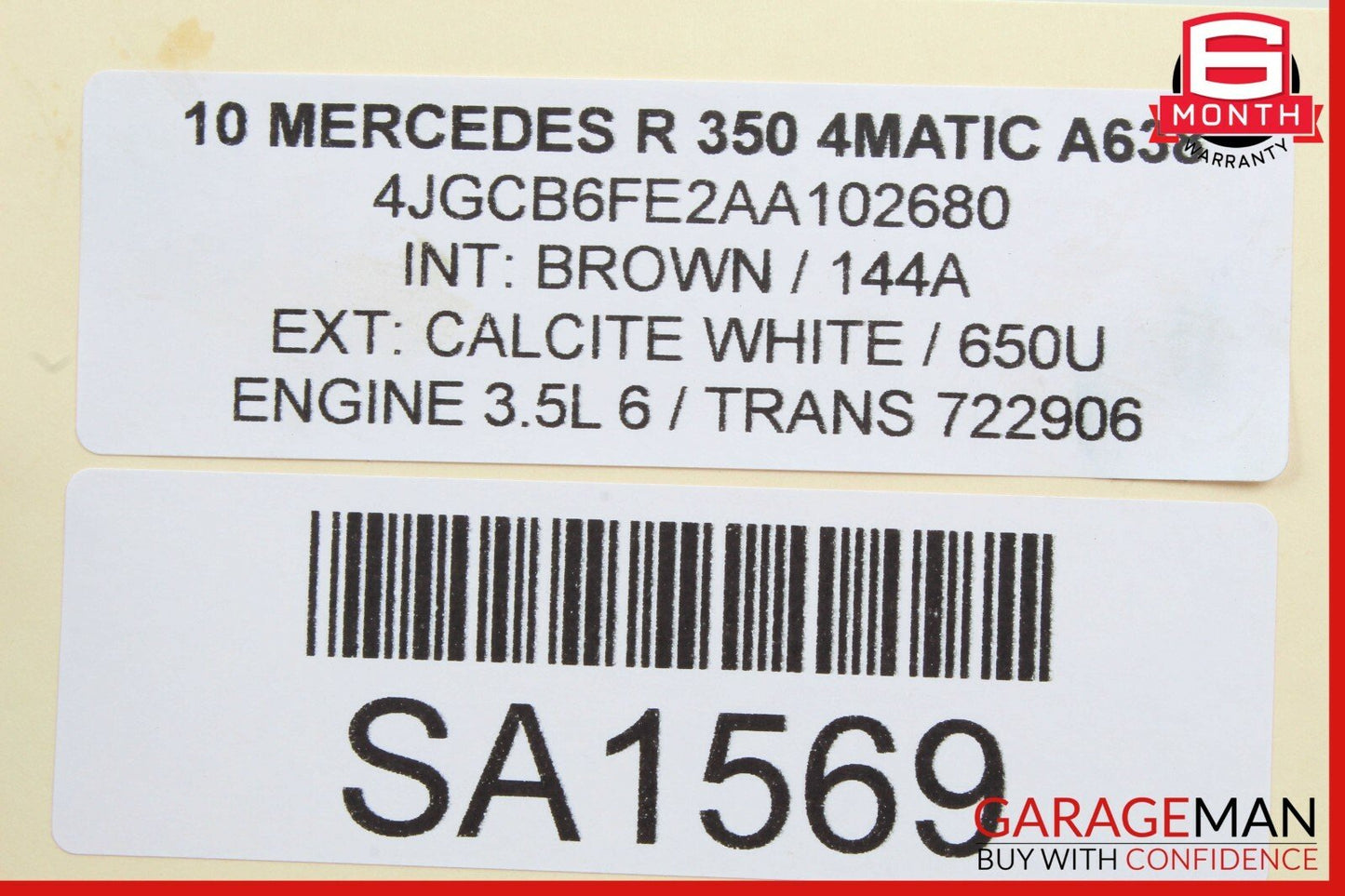 06-12 Mercedes W251 R320 R350 R500 Power Brake Booster Master Cylinder Reservoir