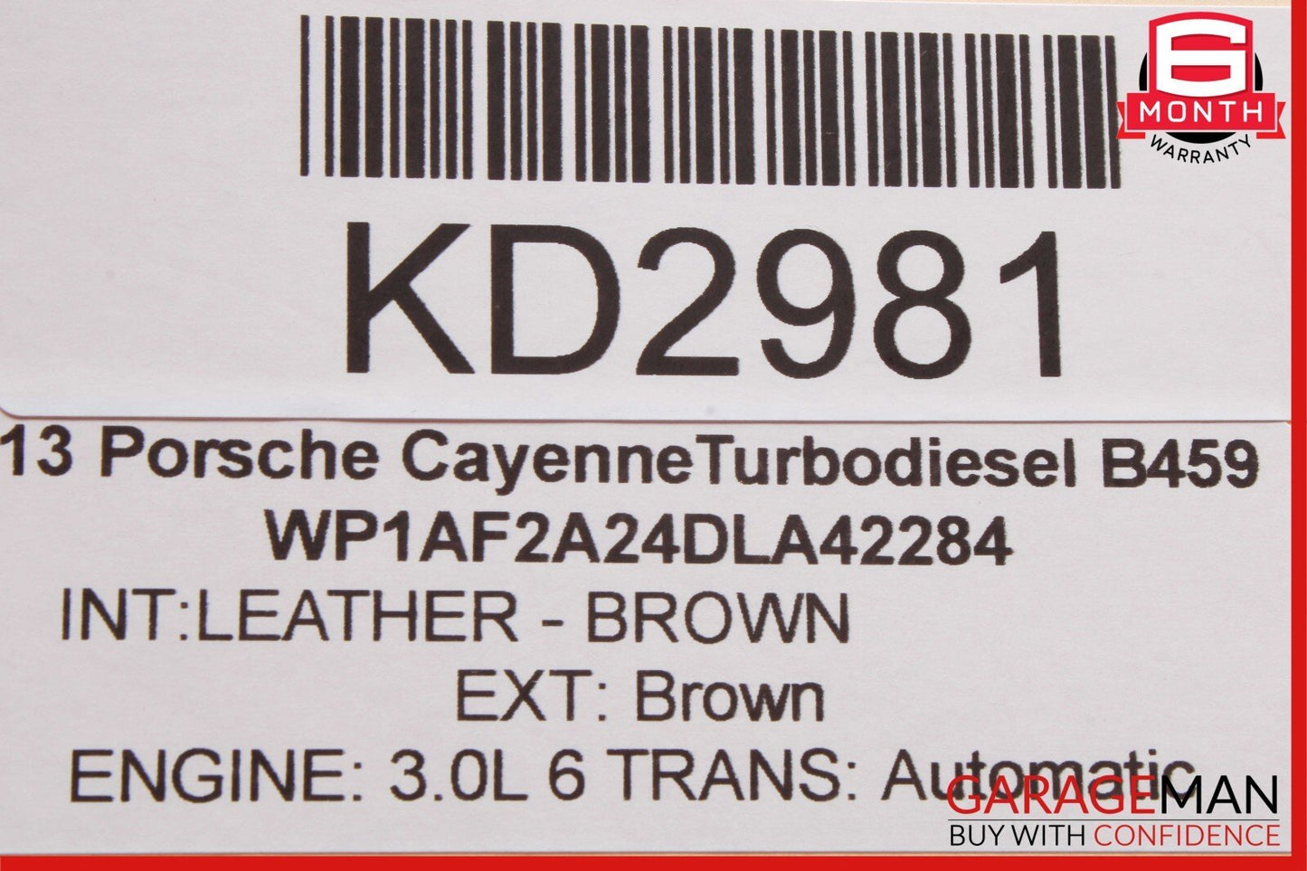 11-14 Porsche Cayenne 958 Front Right Passenger Side Mirror Rear View Door Brown