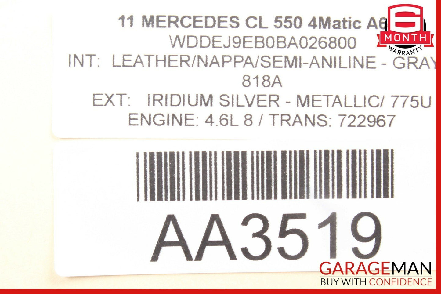 07-13 Mercedes W216 CL550 S550 Front Right Side Dash AC A/C Air Vent Trim OEM