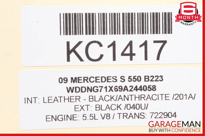 07-13 Mercedes W221 S600 S550 Rear Right Side Exterior Door Handle Keyless Go