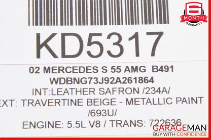 00-06 Mercedes W220 S55 AMG Front Right / Left Seat Headrest Head Rest Saffron