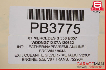 07-13 Mercedes W221 S550 S63 AMG Front Left Side Wing Fender Panel Cubanite Grey