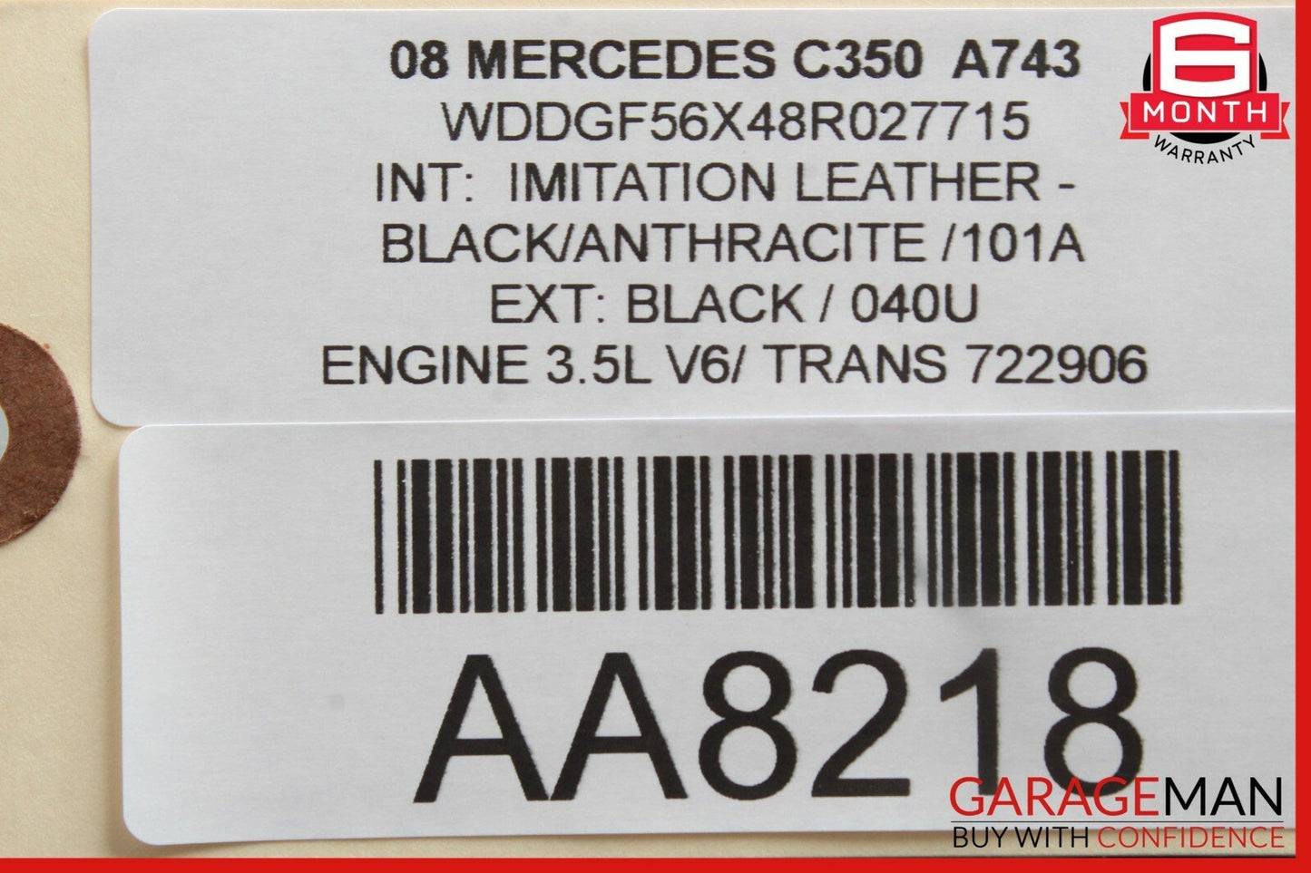 08-11 Mercedes W204 C350 Taillight Tail Light Lamp Right Passenger Side OEM
