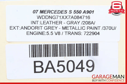 07-09 Mercedes W221 S550 S450 Ash Tray Ashtray Lighter Trim 2216801552 Black OEM