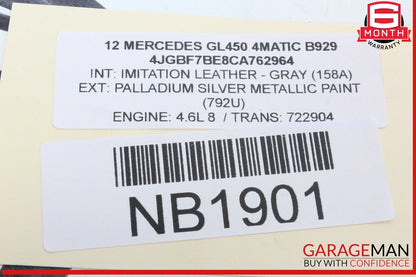 07-12 Mercedes X164 GL450 Roof Rail Rack End Cover Cap Caps Set of 4 Pc Chrome