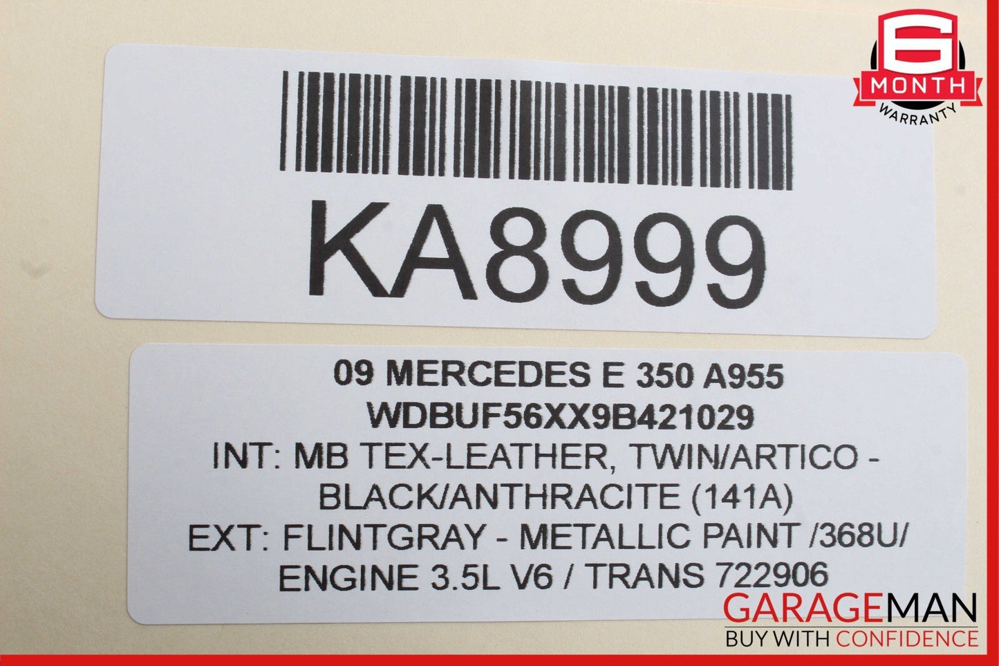 03-12 Mercedes SL500 CLK350 E350 Steering Wheel Airbag Air Bag Assembly Black