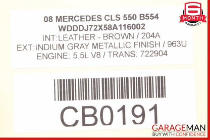 06-08 Mercedes W219 CLS500 CLS63 AMG Front Left Side Mirror Door Rear View