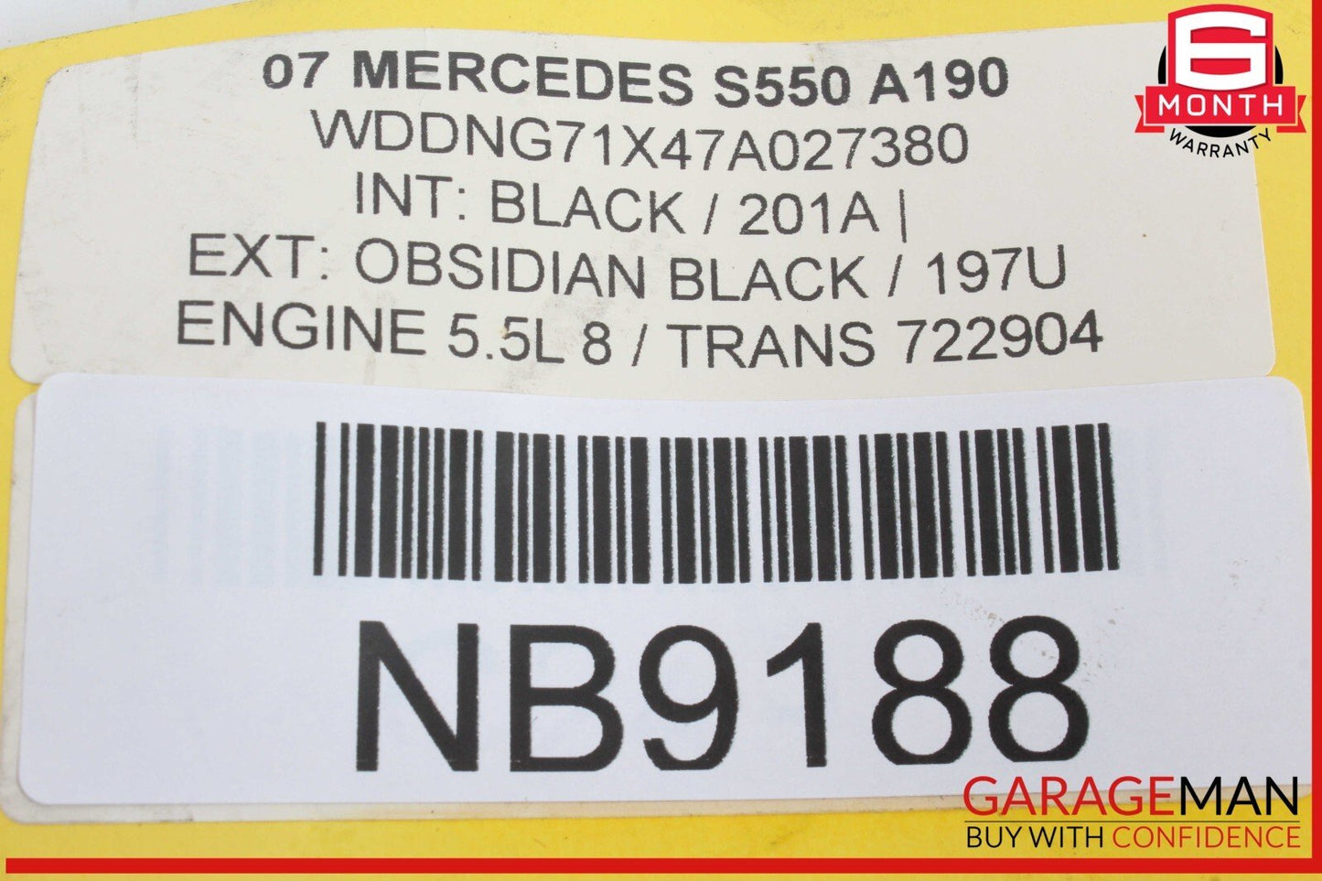 07-10 Mercedes W221 S550 CL550 Steering Wheel Airbag Air Bag Assembly Black OEM