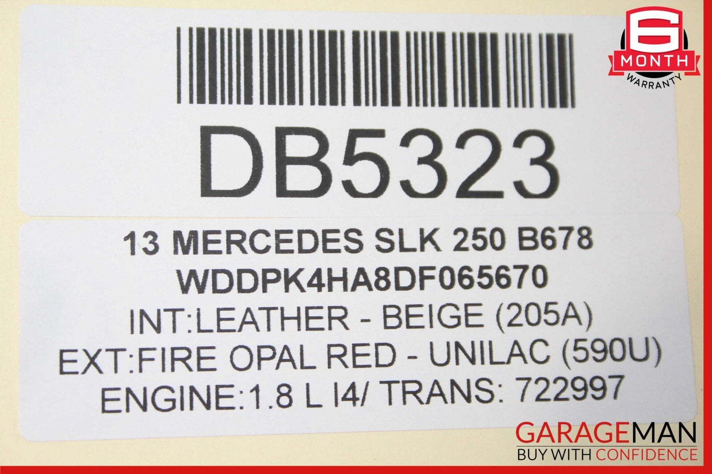 12-20 Mercedes R172 SLK250 SLK350 Front Right Side Exterior Door Shell Panel Red