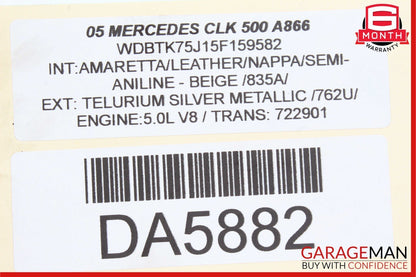 03-09 Mercedes W209 CLK350 CLK500 Front Right Door Window Regulator Motor Unit