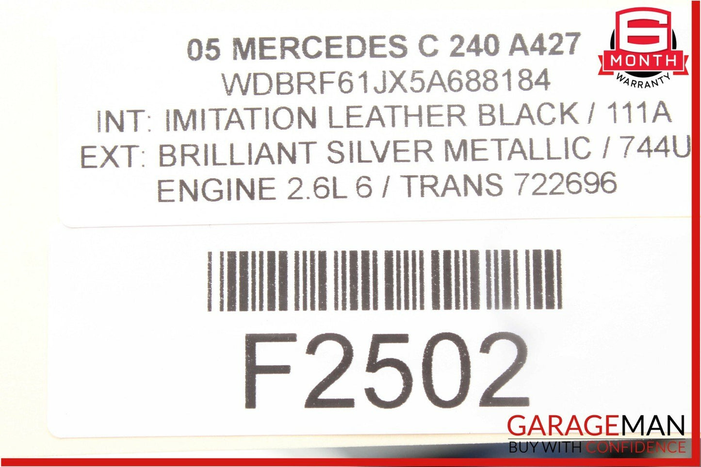01-07 Mercedes W203 C240 CLK320 Anti Theft Alarm Module 2118209126 OEM