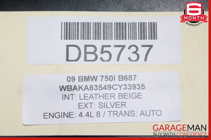 09-15 BMW 750i 750Li Front Left Exterior Door Shell Panel Silver OEM