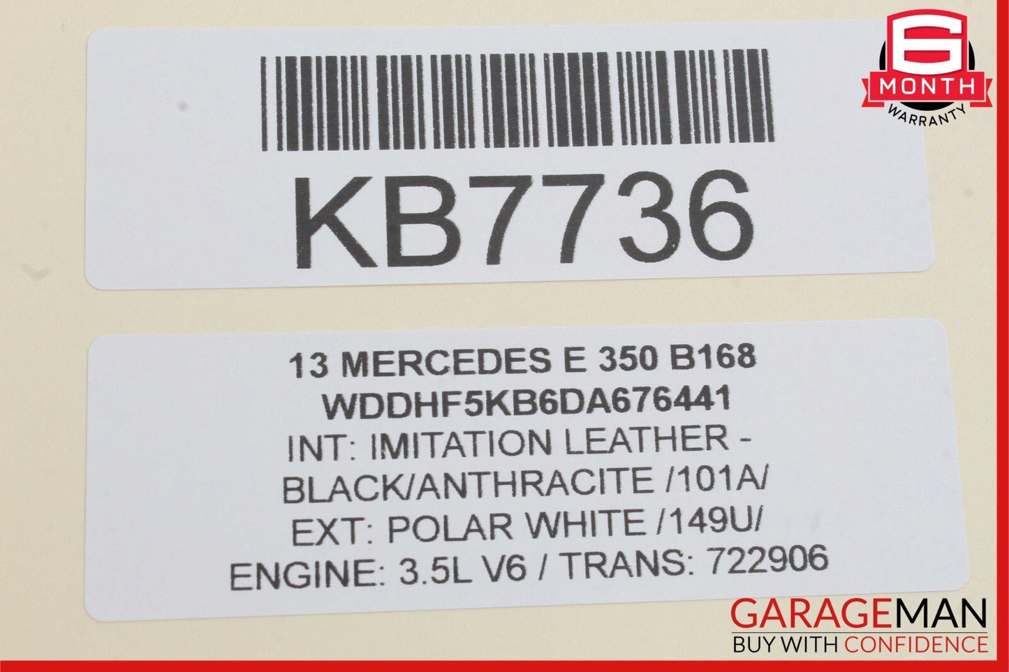 12-18 Mercedes W212 E550 E350 E400 CLS400 CLS500 Overhead Dome Light Lamp Black