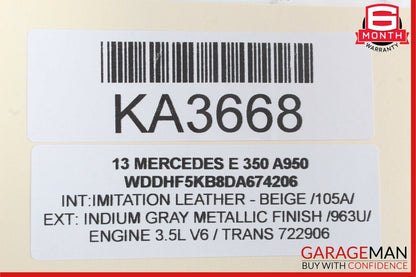 10-16 Mercedes W212 E350 RWD Sedan Front Left Side Spindle Knuckle Hub Bearing