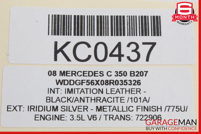 08-11 Mercedes W204 C350 C250 Interior Rear View Mirror Black OEM