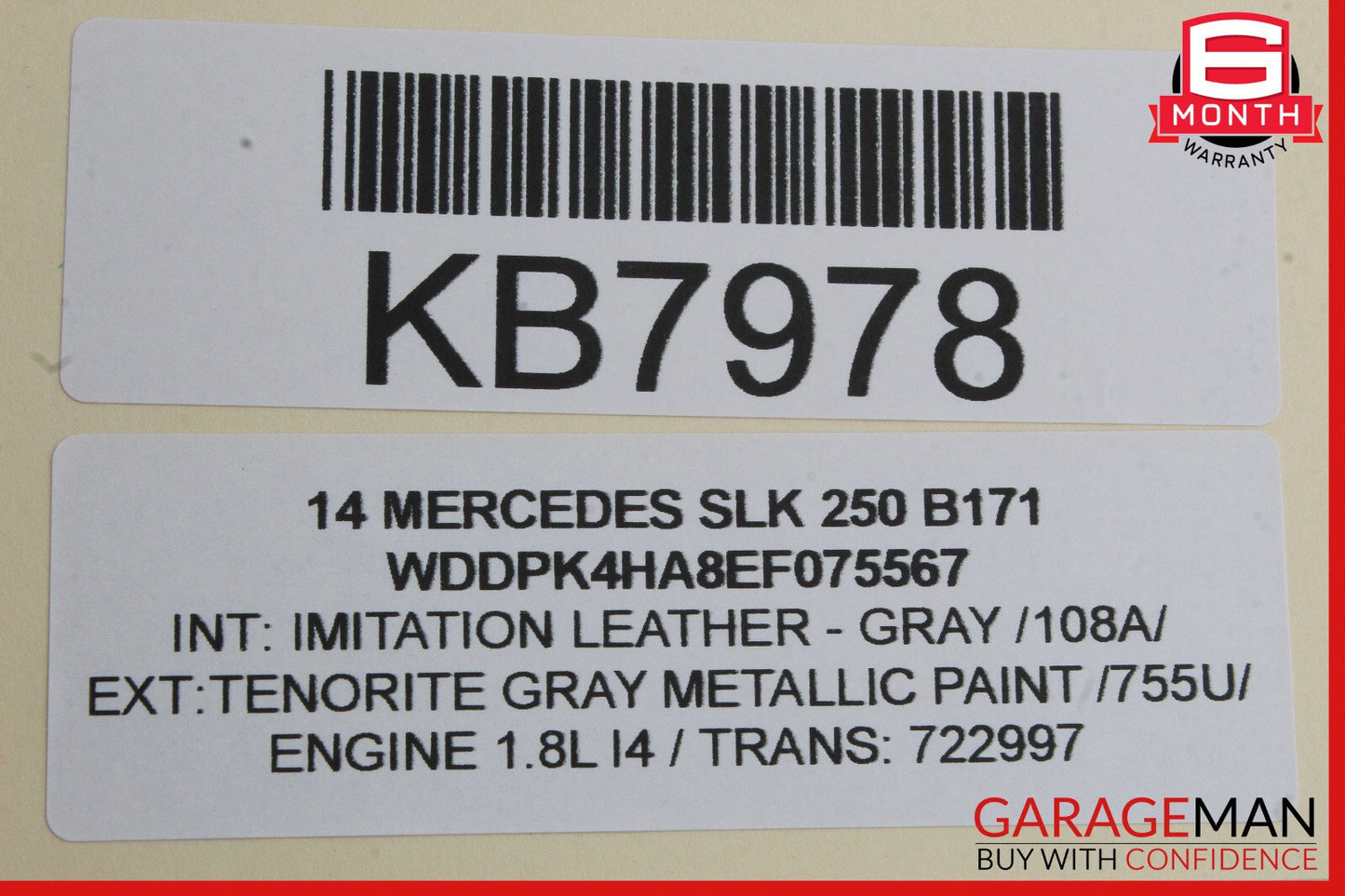 12-20 Mercedes R172 SLK250 SLC300 Door Airbag Left Driver Side 1728602502 OEM