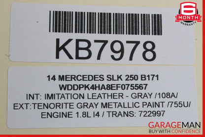 12-20 Mercedes R172 SLK250 SLC300 Door Airbag Left Driver Side 1728602502 OEM