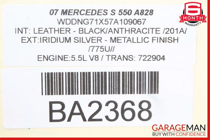 07-13 Mercedes W221 S550 S600 Rear Left Side Exterior Door Handle Keyless Go OEM