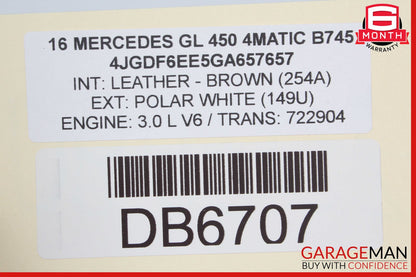 12-15 Mercedes X166 GL450 ML550 GL550 Window Regulator Panel Rear Left OEM
