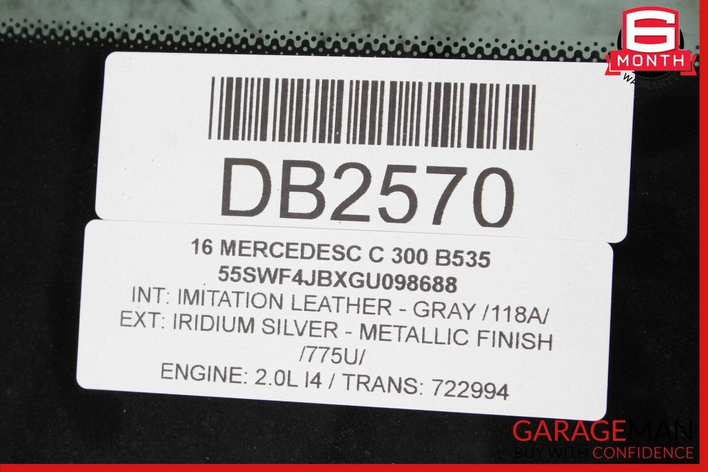 15-18 Mercedes W205 C300 C350e Rear Back Windshield Wind Shield Window Glass
