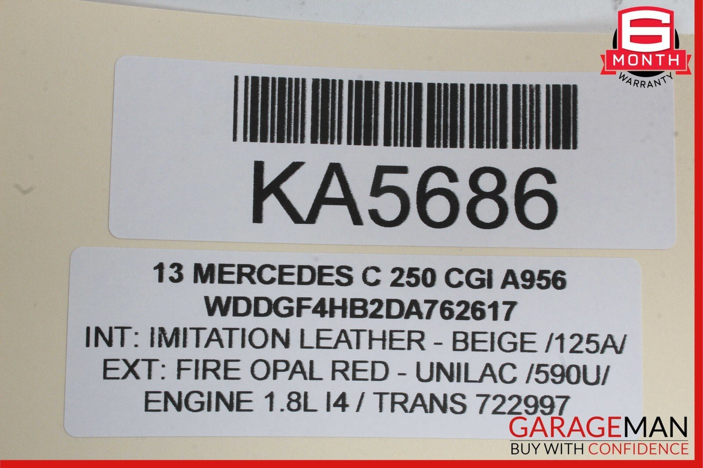 12-14 Mercedes W204 C250 Rear Right Passenger Exterior Door Handle Keyless Go