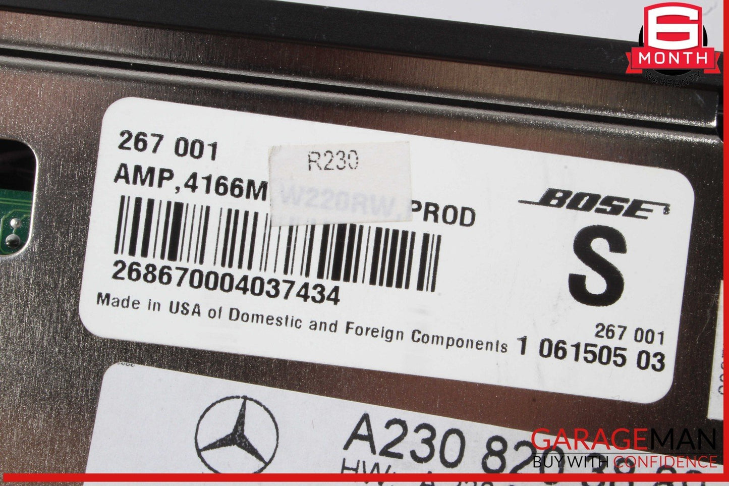 05-08 Mercedes R230 SL500 SL55 AMG Bose Amplifier Audio Amp Control Module Unit