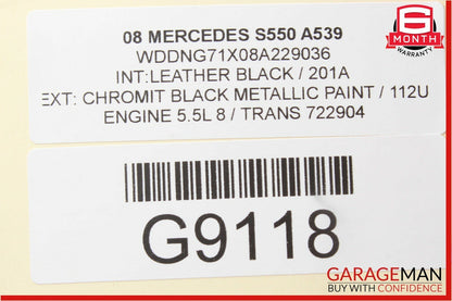 07-13 Mercedes W221 S550 Rear Left Side Exterior Door Handle Keyless Go Black