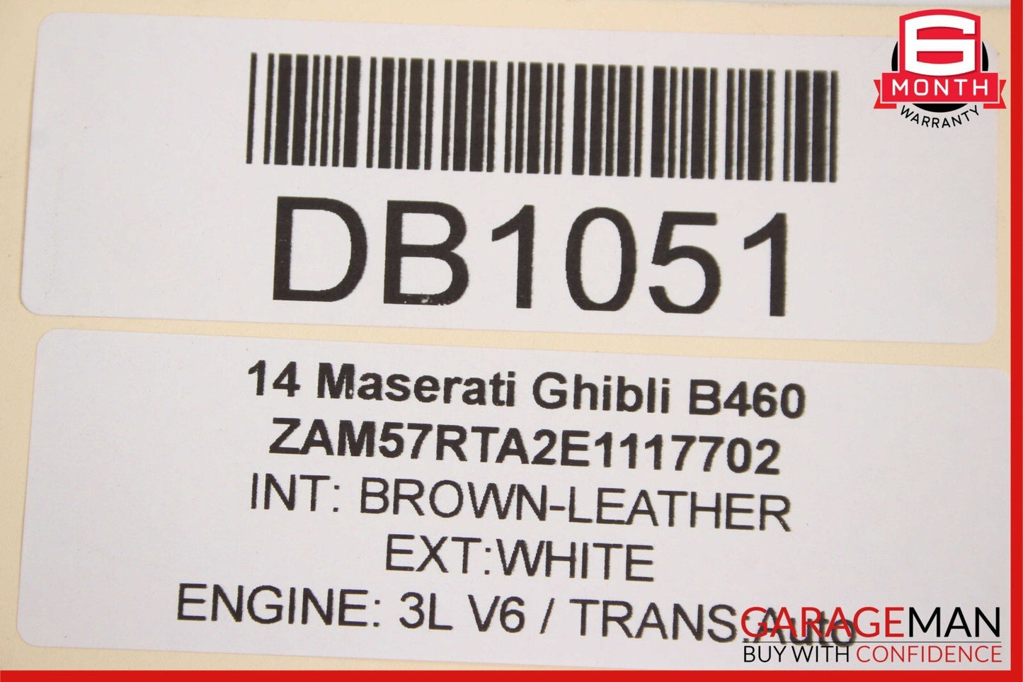 14-17 Maserati Ghibli Front Right Passenger Side Interior Door Panel Cover Black