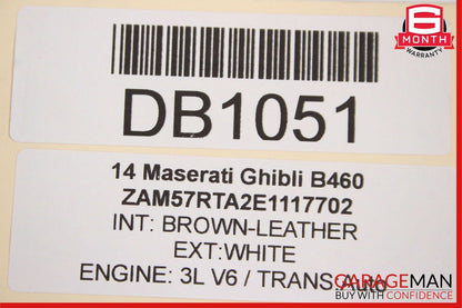 14-17 Maserati Ghibli Front Right Passenger Side Interior Door Panel Cover Black