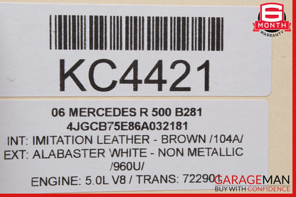 06-13 Mercedes W251 R500 GL450 Window Regulator Motor Front Right Side OEM