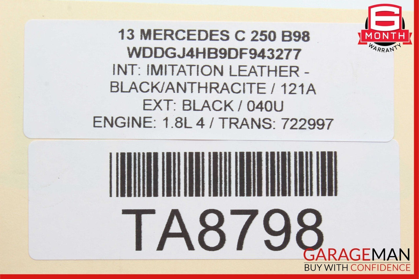 Mercedes W204 C250 C300 C350 R350 Fuel Injector Rail w/ Fuel Injectors OEM