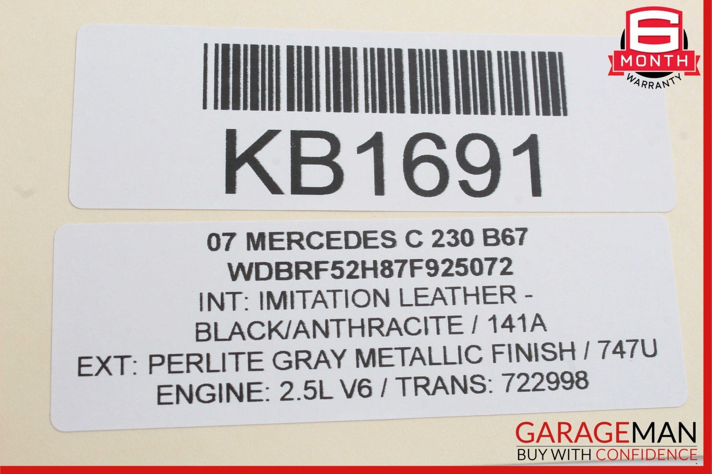 01-07 Mercedes W203 C230 C240 Door Control Module Rear Left 2038202185 OEM