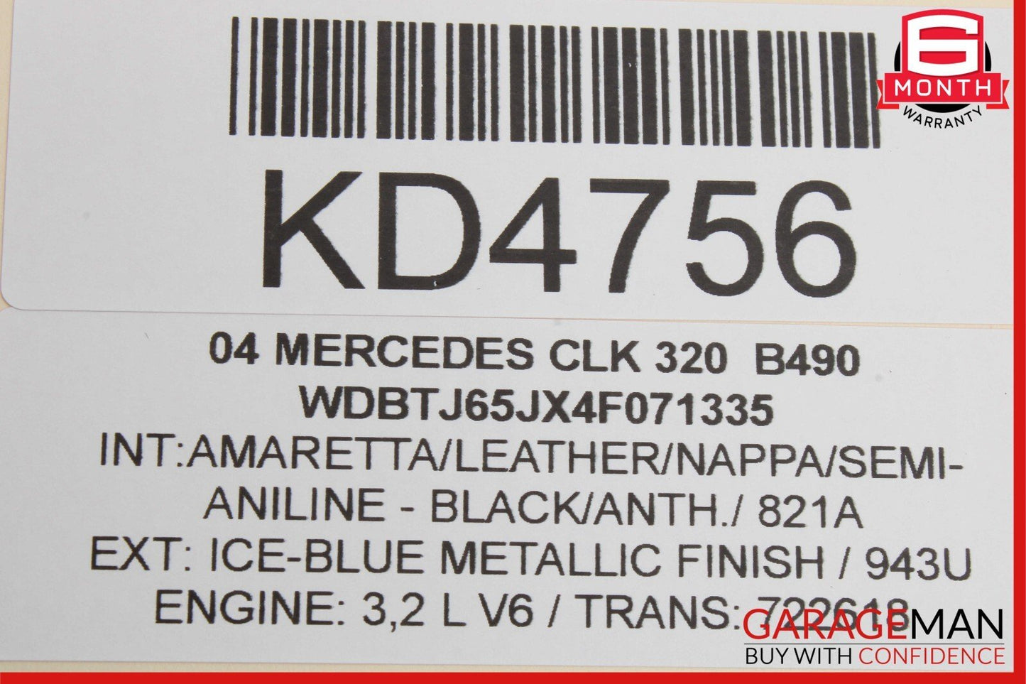 03-09 Mercedes W209 CLK320 CLK500 Rear Trunk Lid License Plate Holder Panel OEM
