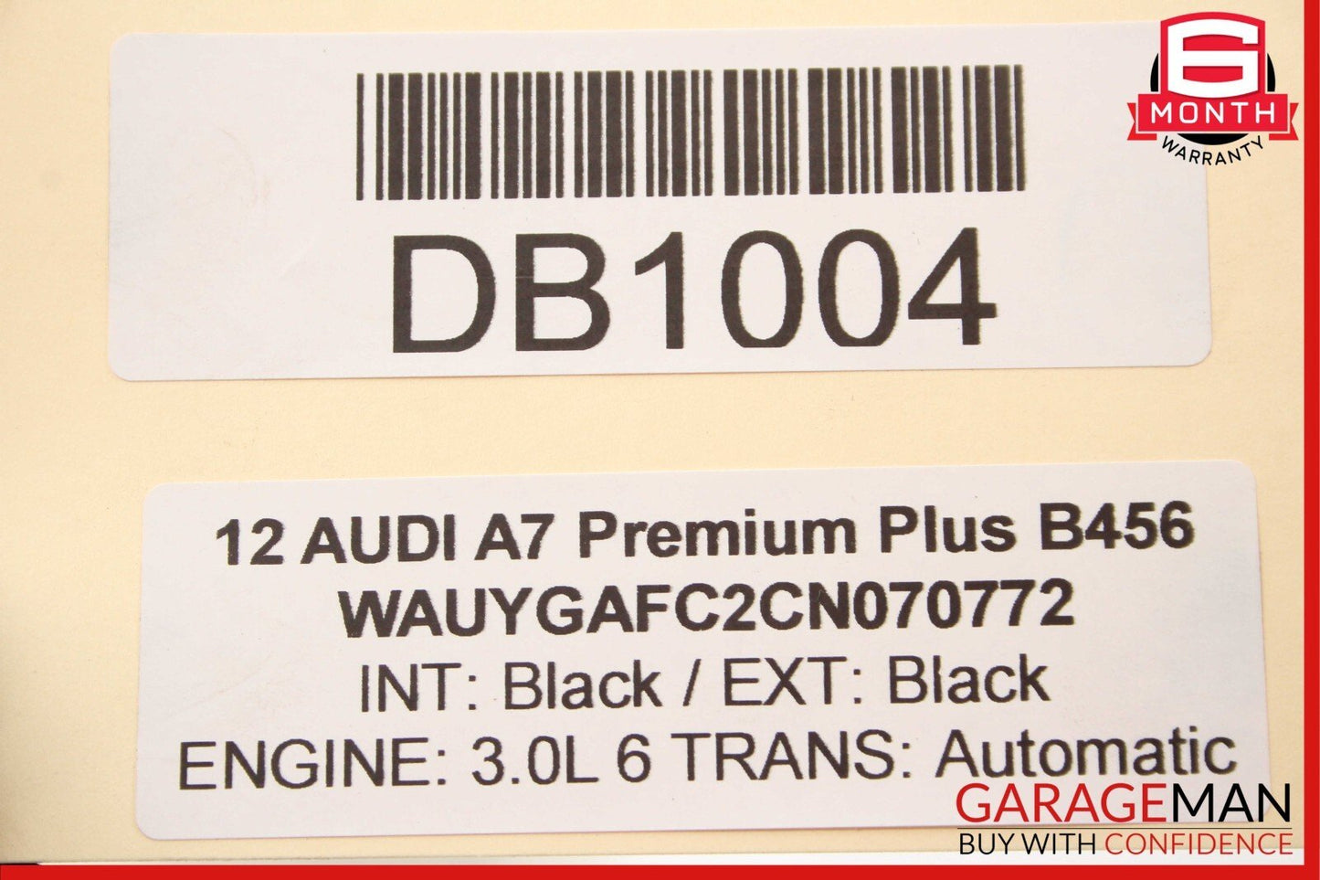 12-17 Audi A7 Rear Right Passenger Side Exterior Door Shell Frame Panel Black