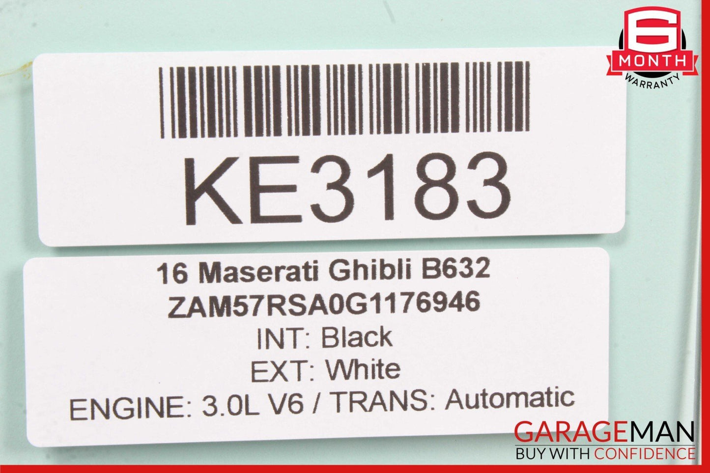 14-22 Maserati Ghibli M157 S Rear Left Driver Side Door Window Glass OEM